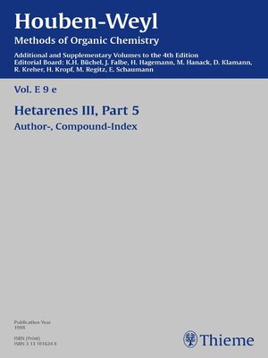 cover image of Houben-Weyl Methods of Organic Chemistry Volume E 9e Supplement